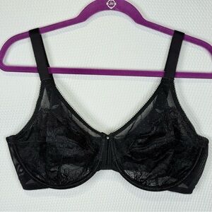 Vanity Fair 76112 Flattering Lift Lace Bra Unlined Underwire Womens 4ODD Navy